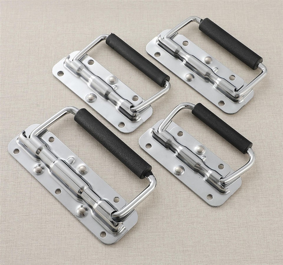 Spring Loaded Pull Handle Stainless Steel With RubberGrip Heavy Duty Handle For Toolbox Cabinet suppliers
